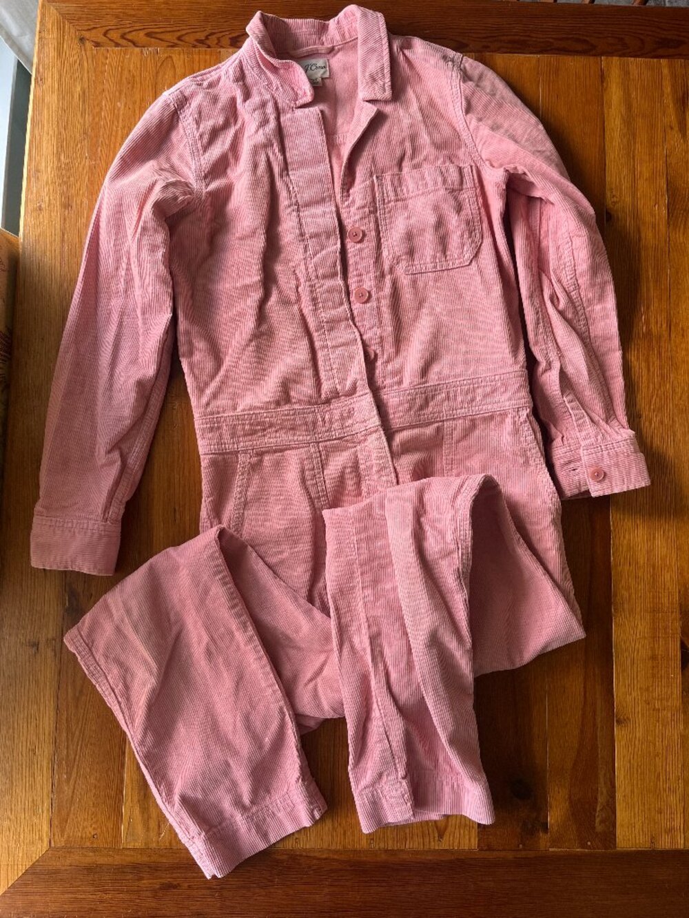 Women's JCrew Pink Corduroy Jumpsuit Size 00